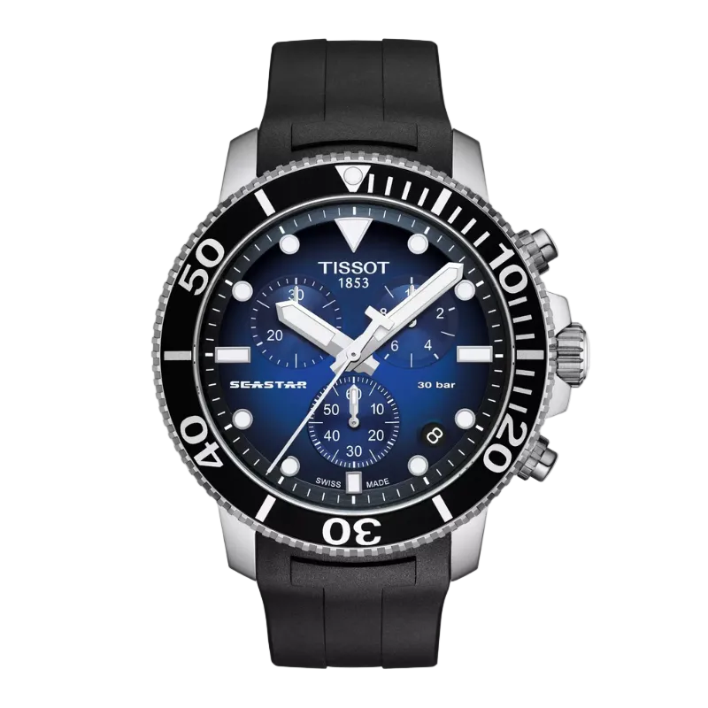 Tissot Seastar 1000 Chronograph - Dark Blue Dial (Rubber Strap)