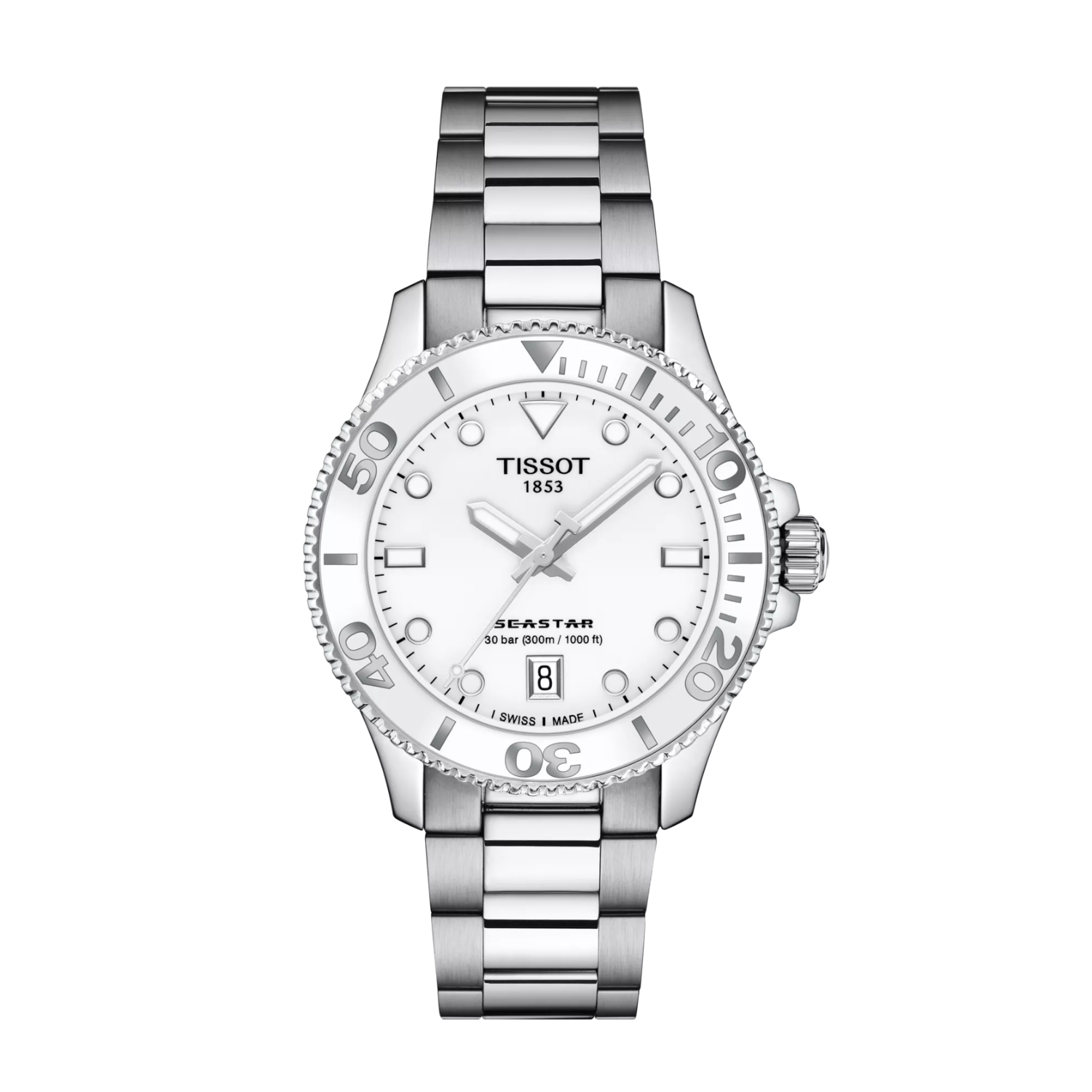 Tissot Seastar 1000 – baltas ciferblatas