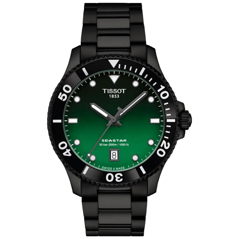 Tissot Seastar Green Gradient Black PVD 40 mm