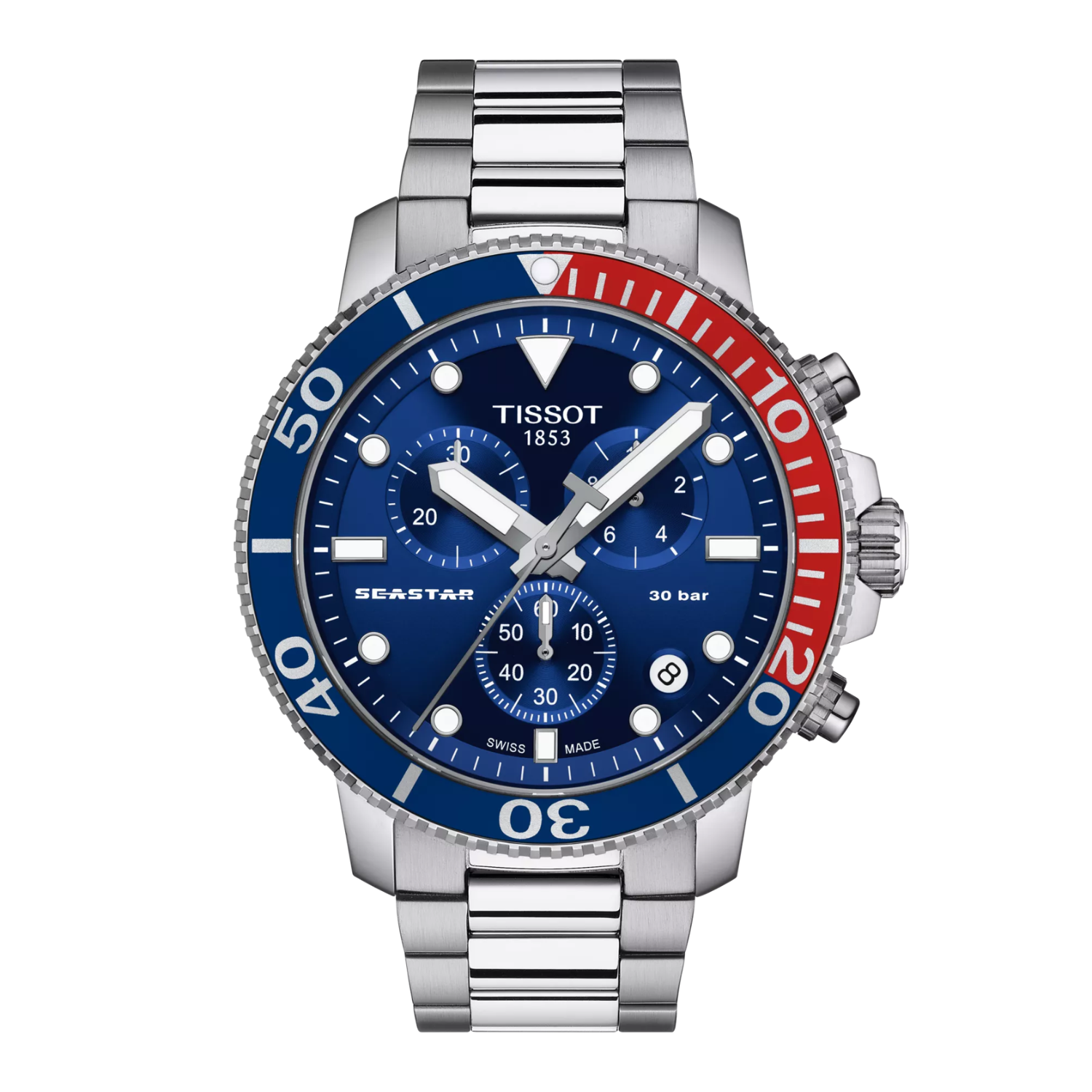 Tissot Seastar 1000 Chronograph - Blue Dial (Two-tone bezel)