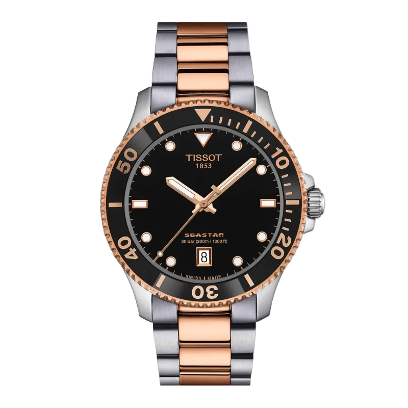 Tissot Seastar 1000 Black and Rose Gold