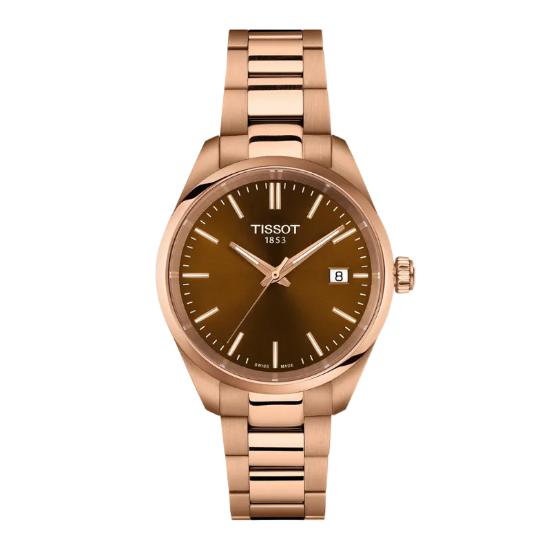 Tissot PR 100 34 mm – Brown & Rose Gold T150.210.33.291.00