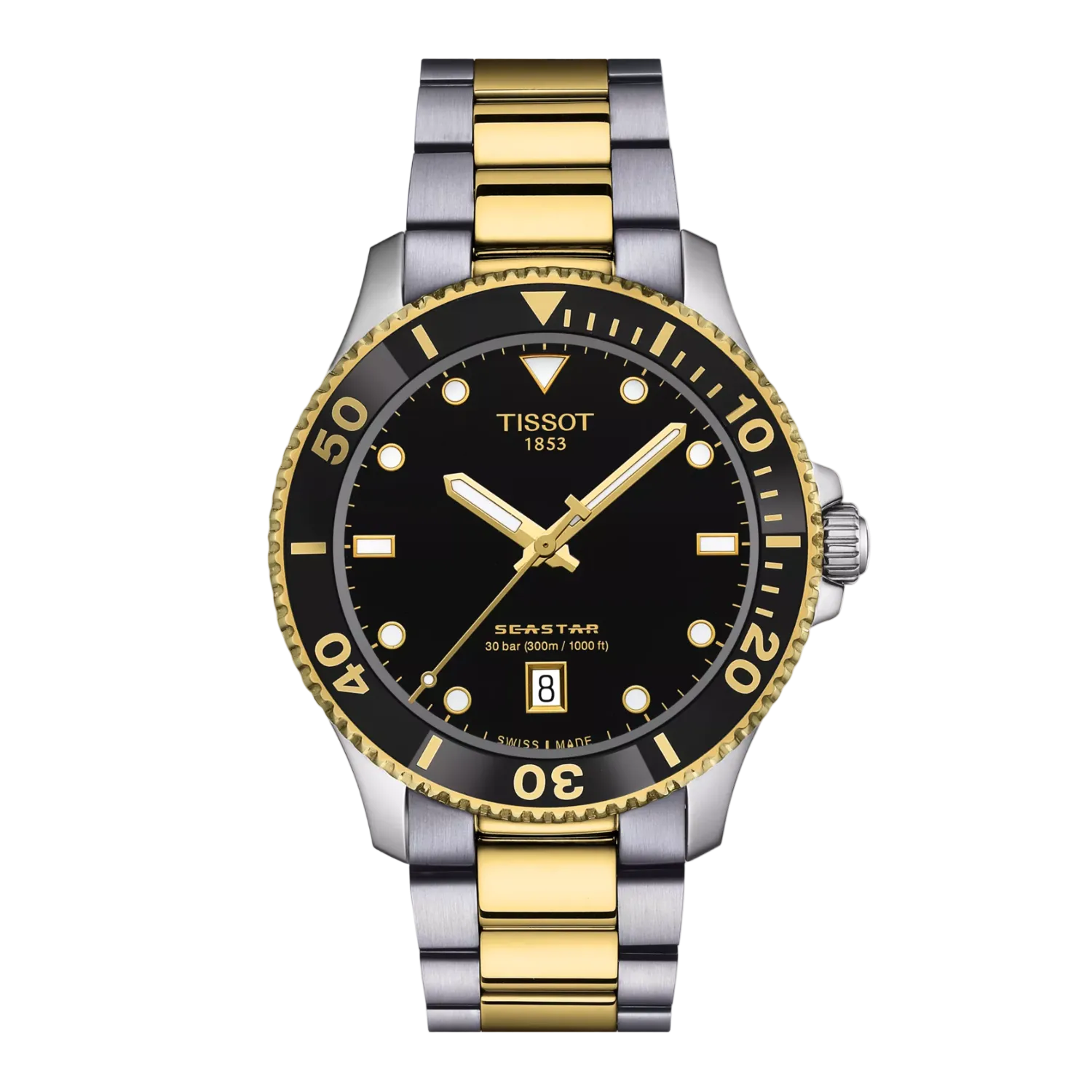 Tissot Seastar 1000 (juodas/auksinis)