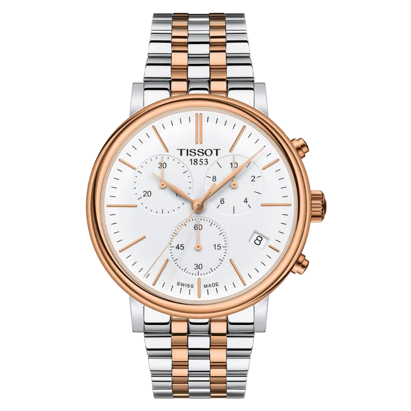 Tissot Carson Premium Chronograph 41 mm – White & Rose Gold T122.417.22.011.00