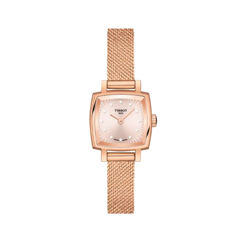 Tissot Lovely Square 20 mm – Champagne & Rose Gold T058.109.33.456.00