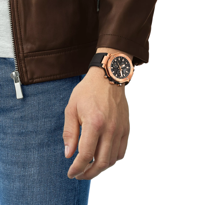 Tissot T-Race Chronograph Rose Gold and Black 45mm