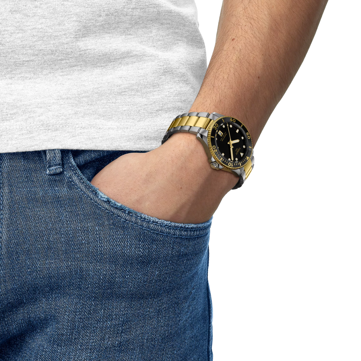 Tissot Seastar 1000 (juodas/auksinis)