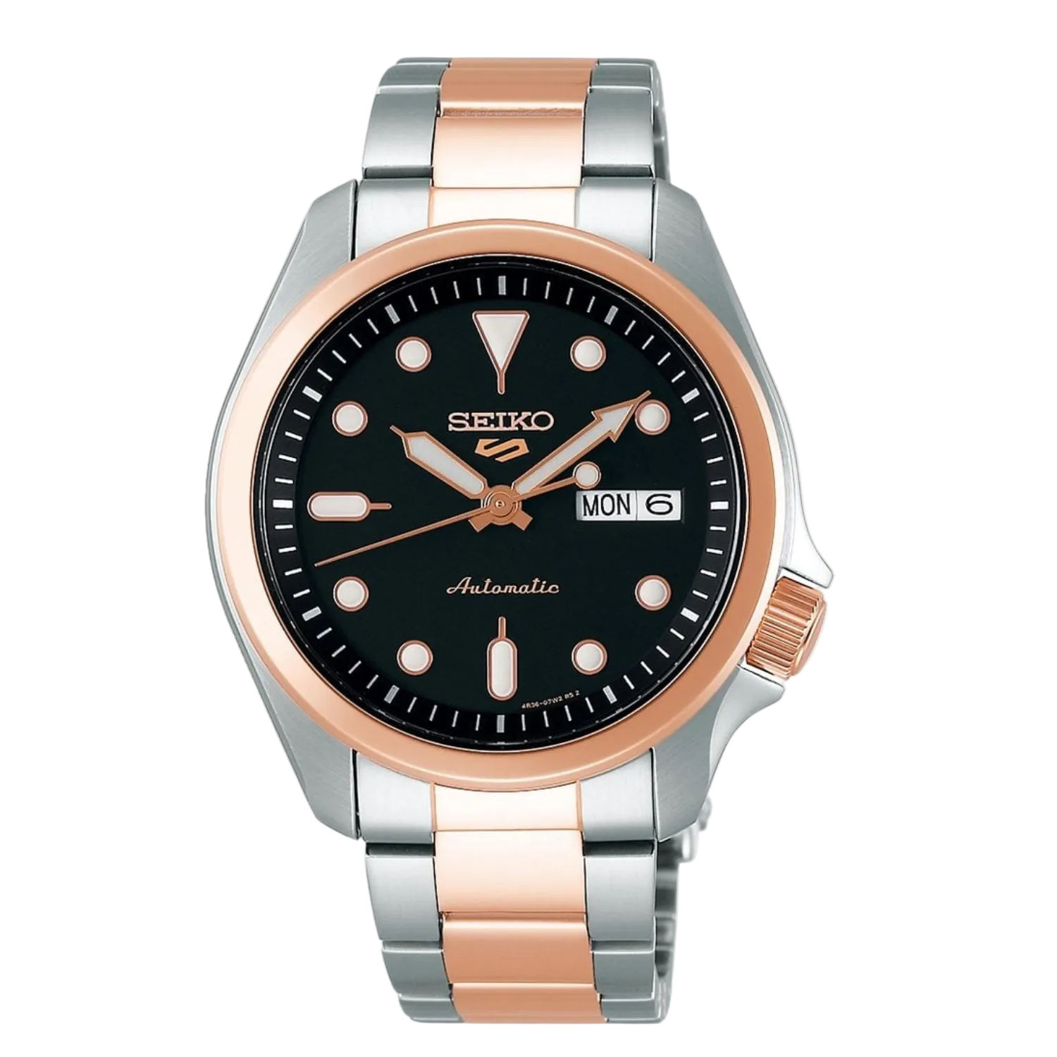 Seiko 5 Sports Automatic – juodas (dviejų atspalvių apyrankė)