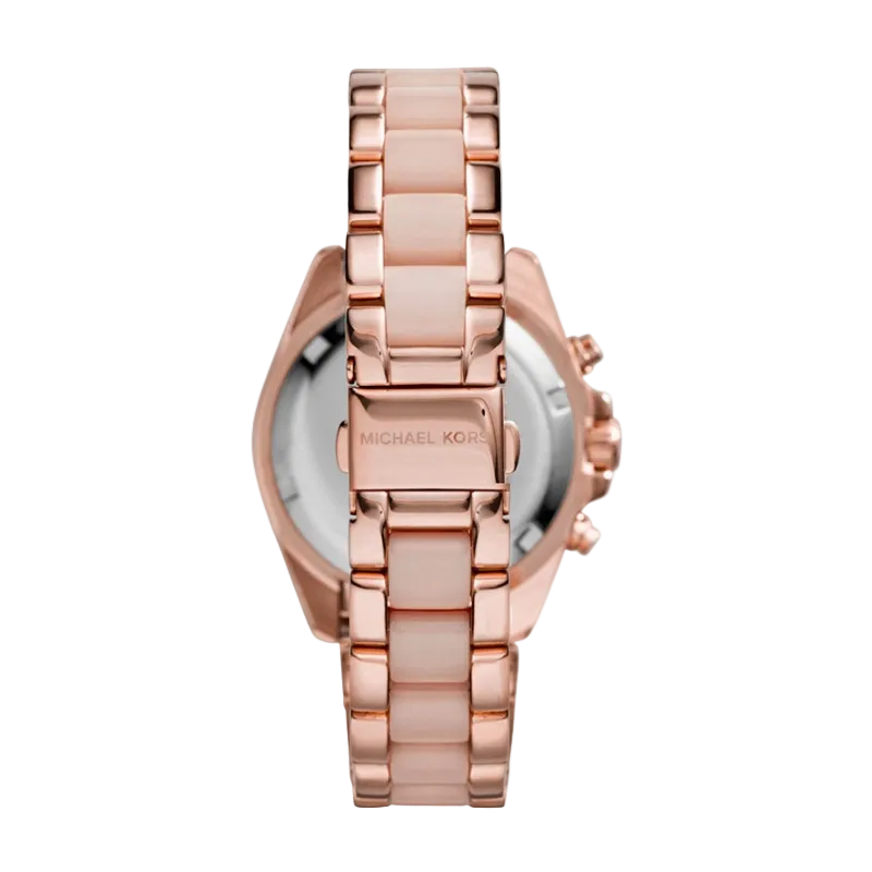 Michael Kors Bradshaw Mini Chronograph – rožinio aukso ciferblatas