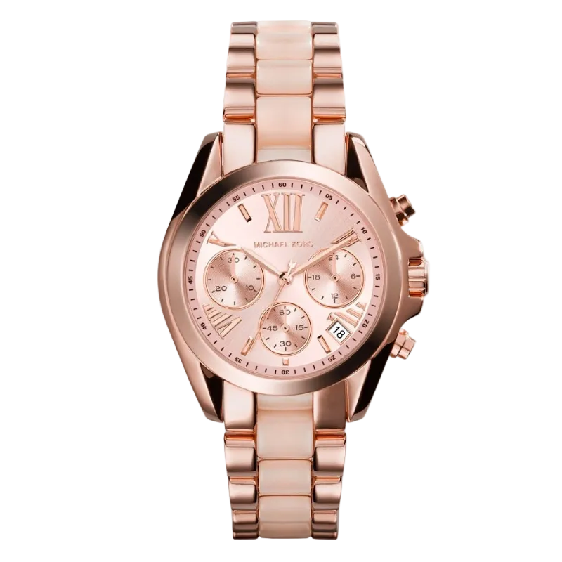 Michael Kors Bradshaw Mini Chronograph – rožinio aukso ciferblatas